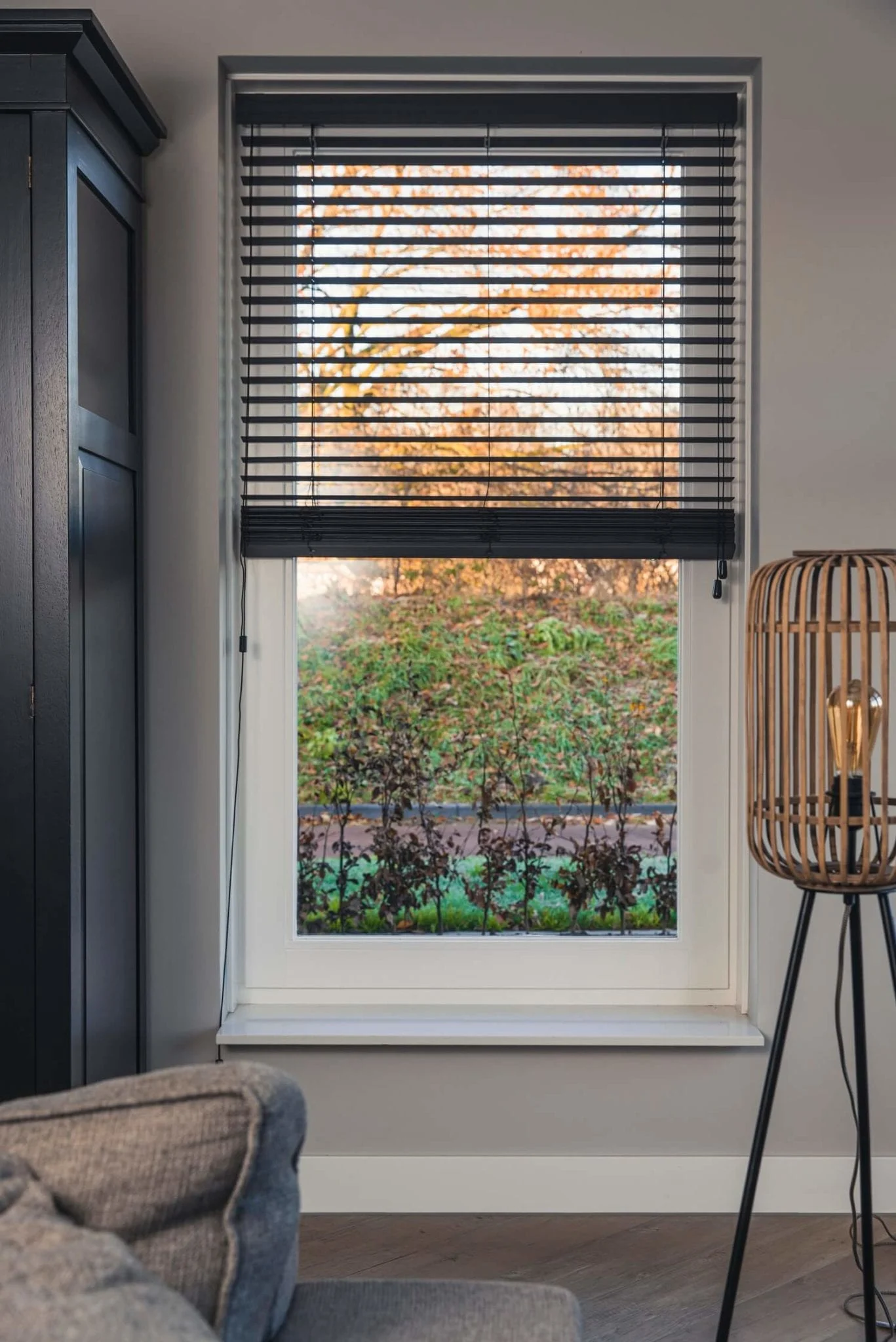 Vast glas | 2 vakken verticaal | hout